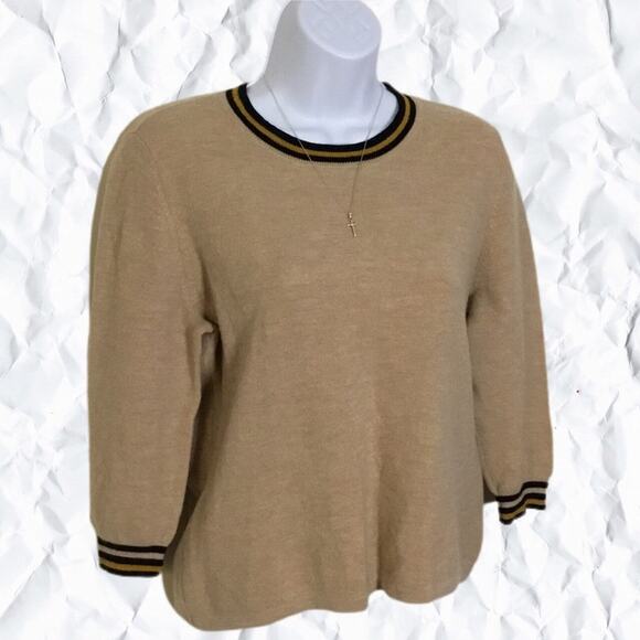 Lord & Taylor Camel Tan Wool Sweater - XL - Picture 4 of 5